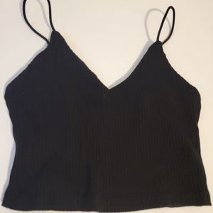 Black Shein Triangle Top Crop Top